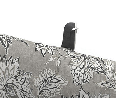 Adair Fitch Gray Stripe & Floral Reversible Outdoor Chaise Cushion