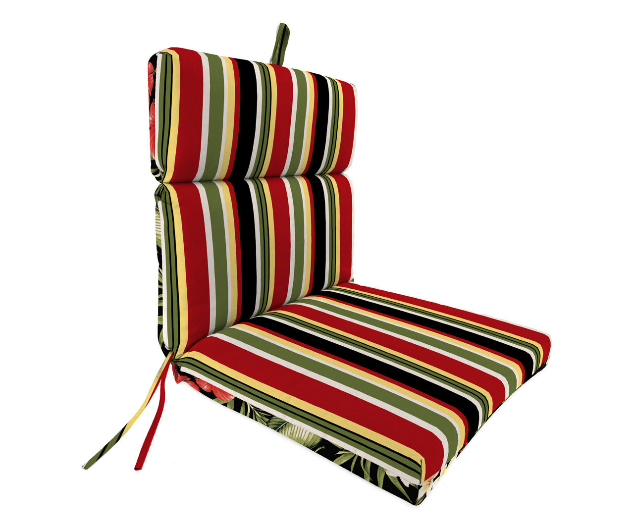 Mainstays 43 x 20 Red Medallion Rectangle Patio Chair Cushion, 1 Piece 