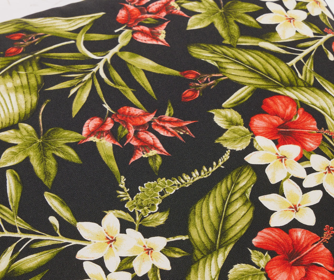 Jordan Manufacturing - Killian Rojo Tropical Floral & Stripe Reversible Outdoor Chair Cushion