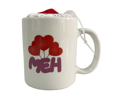 "Meh" Heart Balloon Mug & Socks Gift Set