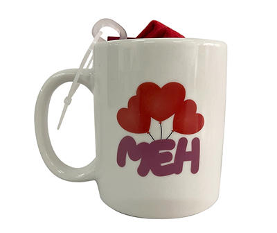 "Meh" Heart Balloon Mug & Socks Gift Set