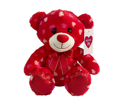 Red Heart Sitting Bear Plush