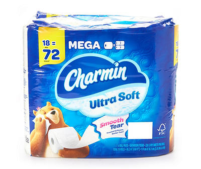 Charmin Ultra Soft Toilet Paper 18 Mega Rolls, 224 Sheets Per Roll
