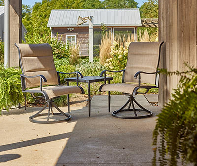 Hartford Beige Padded Swivel Patio Chairs, 2-Pack