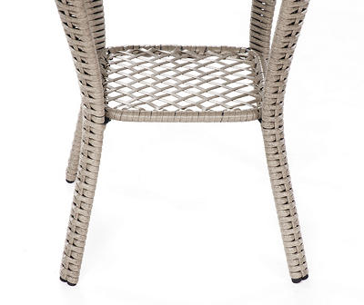Bancroft Taupe Wicker Patio Side Table