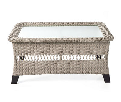 Bancroft Taupe Wicker Patio Coffee Table