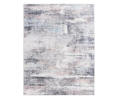 Hayes Gray Abstract Area Rug, (6.5' x 8.5')