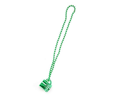 Green Shot Glass & Bead Necklace