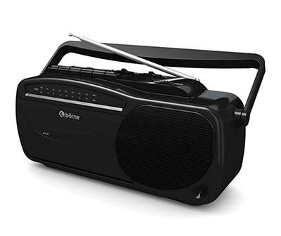 Black Borne Cassette Player with AM/FM Radio