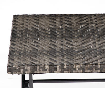 Gray Wicker Patio Folding Side Table
