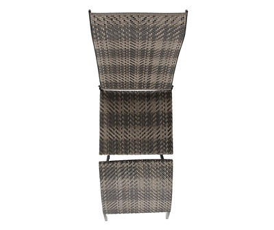Gray Wicker Patio Folding Chair & Ottoman Set