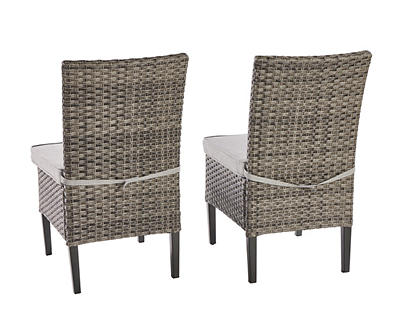 Eagle Brooke Gray Wicker Cushioned Patio Chairs, 2-Pack