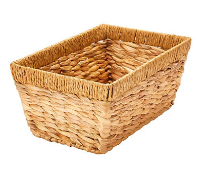 Tan Water Hyacinth Storage Basket