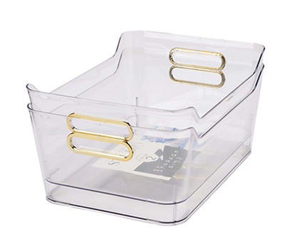 Clear Acrylic Open Storage Bins, 2-Pack