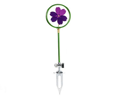 22" Purple Flower Rotating Sprinkler with Spike Base