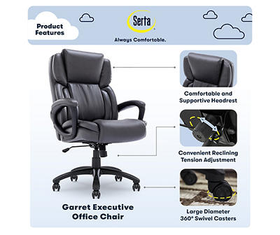 Garret Gray Bonded Leather Executive Office Chair