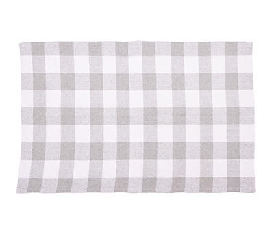 Gray & White Gingham Layering Accent Mat