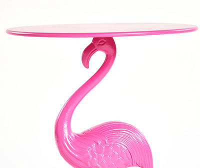 Pink Metal Flamingo Plant Stand
