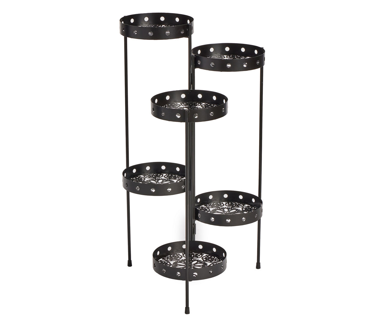 Real Living Black Floral & Vine 6Tier Folding Plant Stand Big Lots