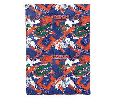 Florida Gators Blue & Orange Streak Plush Throw, (50" x 70")