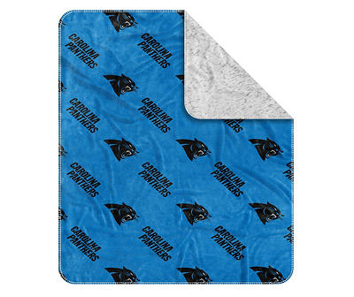 Carolina Panthers Blue Logo Plush Throw, (50" x 60")