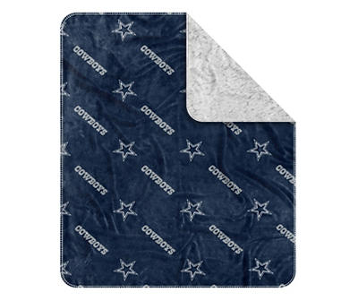Dallas Cowboys Navy Logo Plush Throw, (50