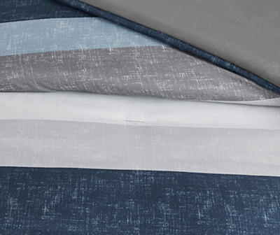 Ryder Blue & Gray Stripe Twin 5-Piece Comforter Set