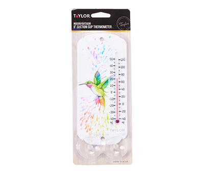 Rainbow Hummingbird Indoor/Outdoor Suction Cup Tube Thermometer