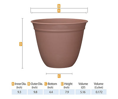 9.8" Dusty Sunset Bell Resin Planter with Tray