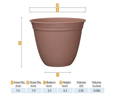 7.9" Dusty Sunset Bell Resin Planter with Tray