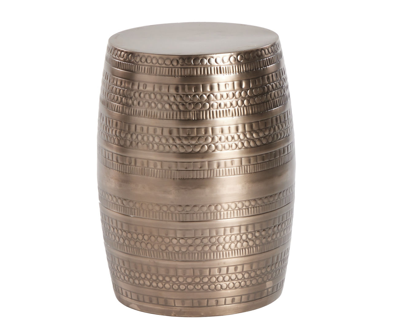Real Living 18.5 Antique Brass Metal Drum Garden Table Big Lots