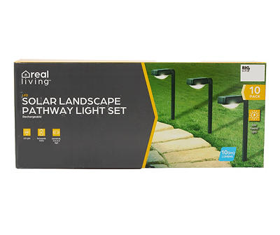 Landscape Down LED Solar Pathway Lights, 10-Pack