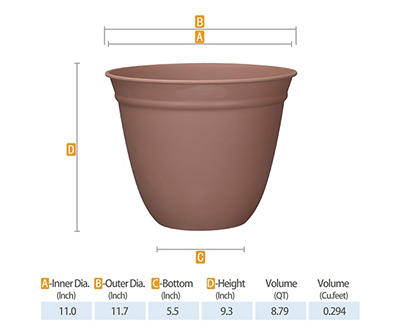 11.7" Dusty Sunset Bell Resin Planter with Tray