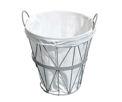 New Festival Gray & White Diamond-Frame Wastebasket