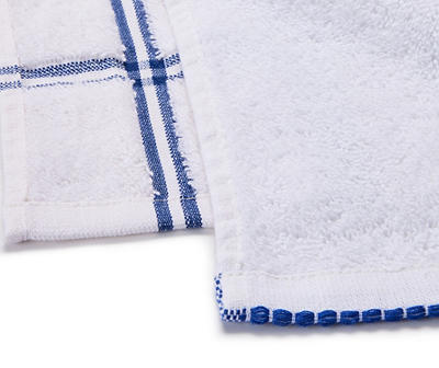 Simply Bold Bright White & Blue Holding Hands 2-Piece Hand Towel Set