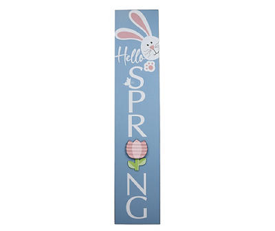 "Hello Spring" Bunny & Flower Leaner Decor