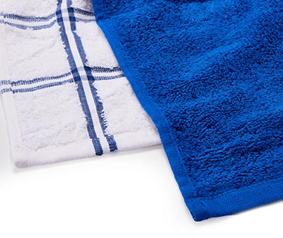 Simply Bold Blue & White Flowers 2-Piece Hand Towel Set