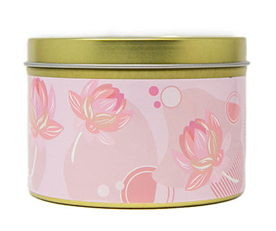 Rosy Pink Lotus Tin Candle, 5 Oz.