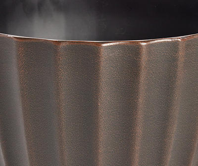 16.2" Rust Fluted Resin Planter