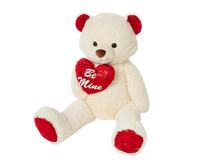 "Be Mine" Cream Bear with Heart Plush