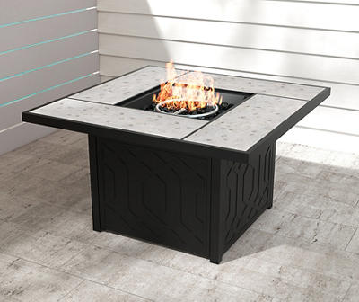 41.9" Bel Air Tile Top Gas Fire Pit Chat Table