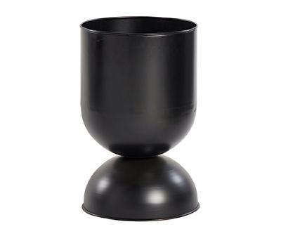 14.7" Black Hourglass Metal Planter