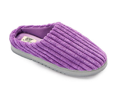 Women's S Smokey Purple Ribbed Terry Clog Slippers