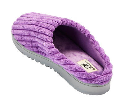Women's S Smokey Purple Ribbed Terry Clog Slippers