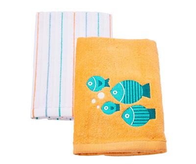 Tropicoastal Papaya Fish 2-Piece Hand Towel Set