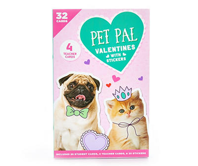 Pet Pal Valentine's Day Cards, 32-Pack