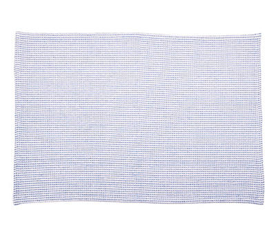 Light Blue & White Woven Stripe Layering Accent Mat