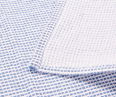 Light Blue & White Woven Stripe Layering Accent Mat
