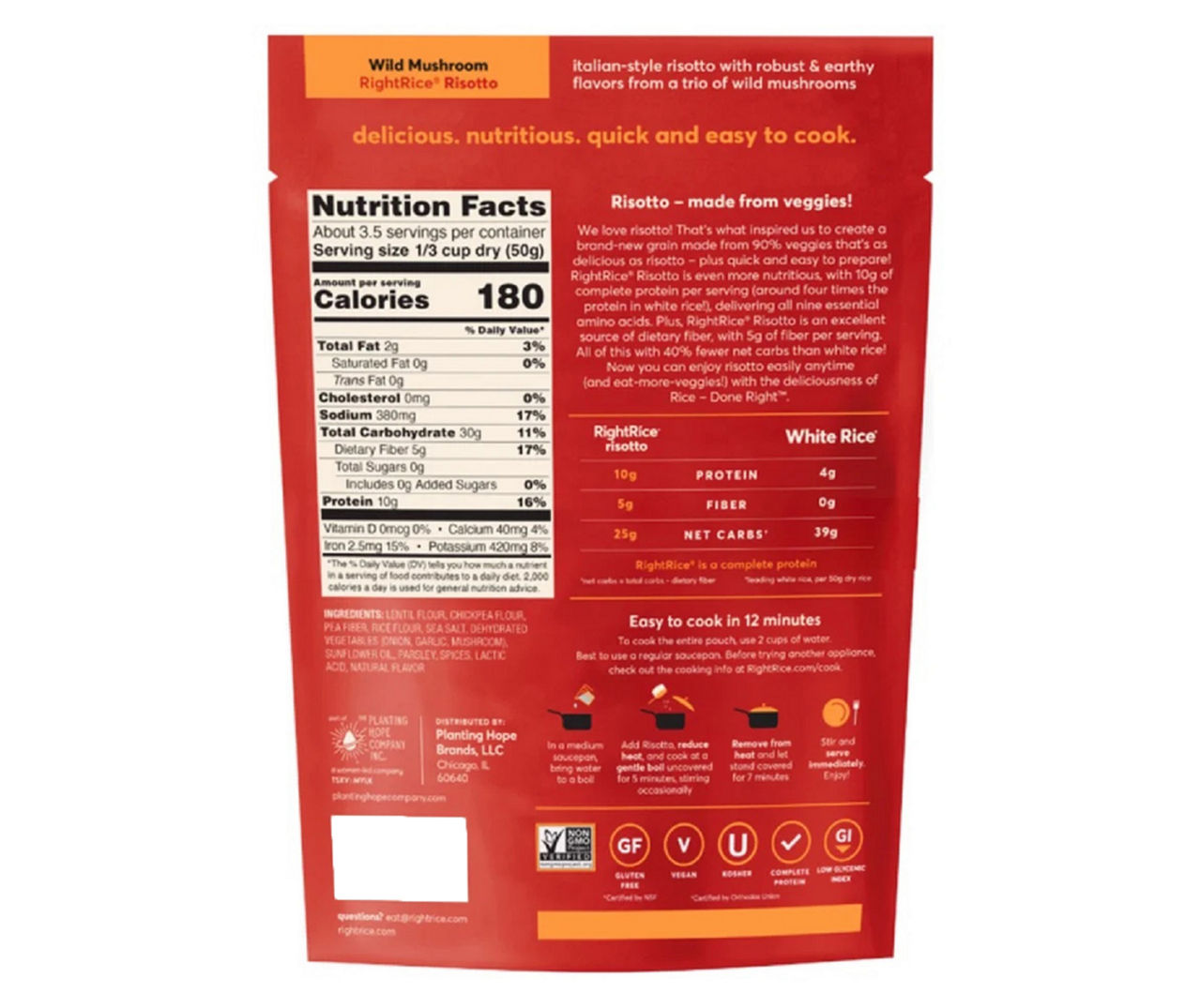 RightRice Mild Mushroom Risotto, 6 Oz.
