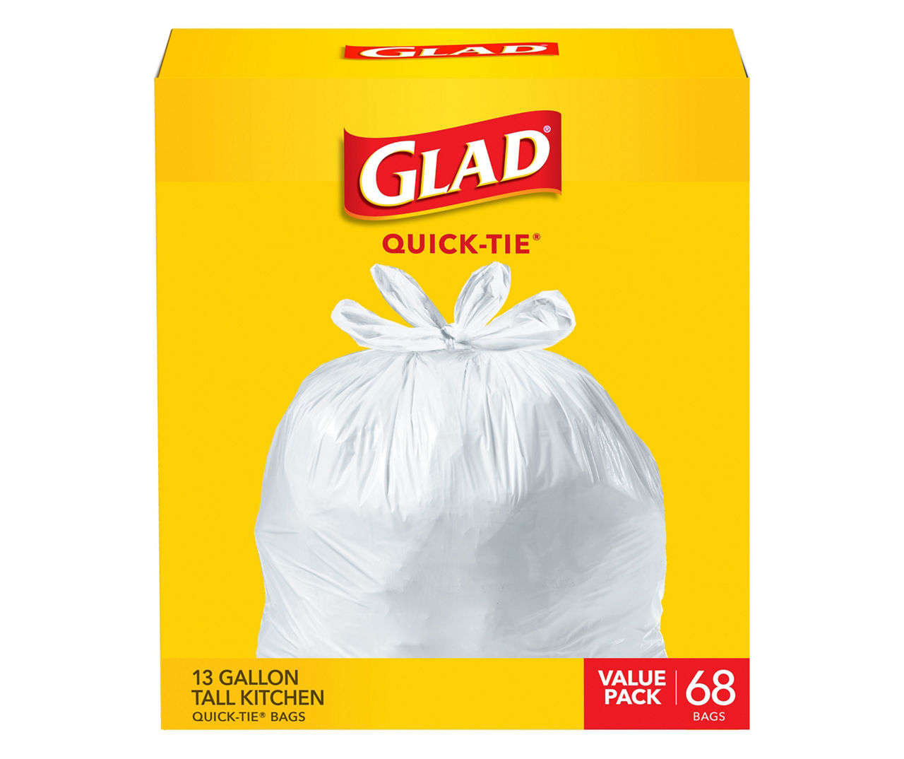 Glad Tall Handle-Tie Kitchen Trash Bags - 13 Gallon - 50 Count - 4 Pack  (Packaging May Vary)